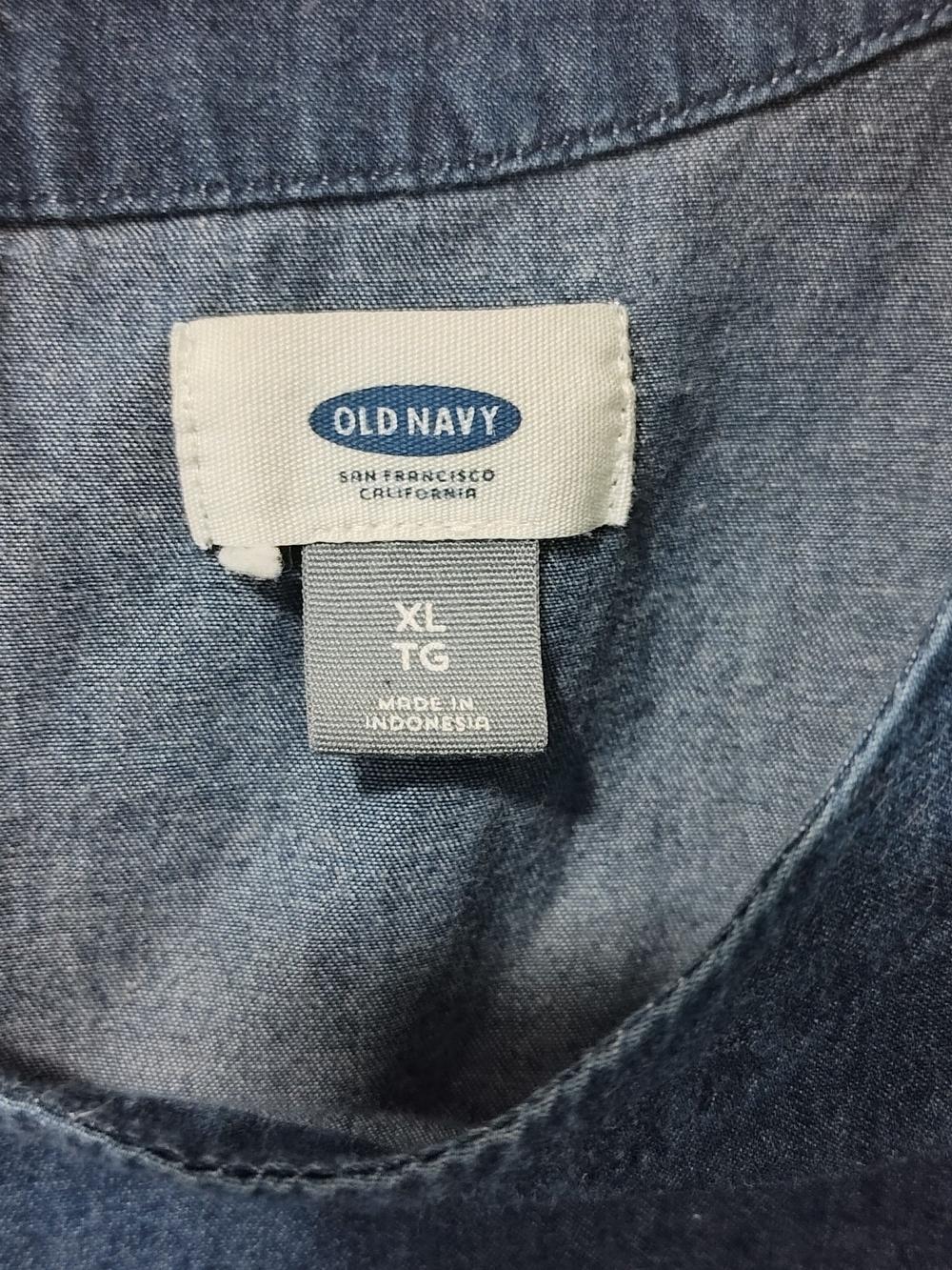NWOT Old Navy Denim-Style Short Sleeve Dress - Navy Blue, Size XL - Picture 7 of 9